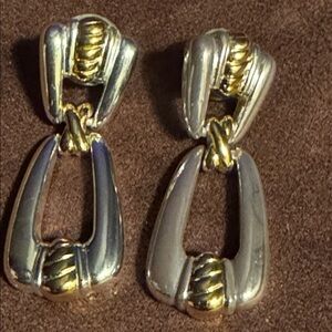 Silver/gold toned designer earrings 🐈‍⬛